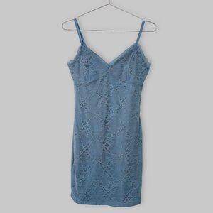 Garage Powder Blue Lace Bodycon Mini Dress